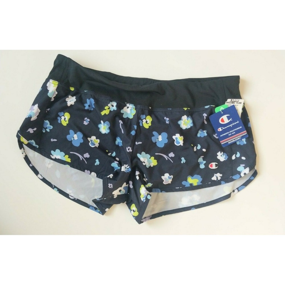 Champion Women's Sz L Authentic Sport Floral Print Shorts Double Dry Athletic